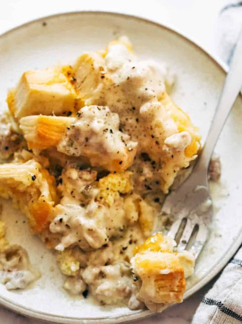 Biscuits and Gravy Egg Casserole